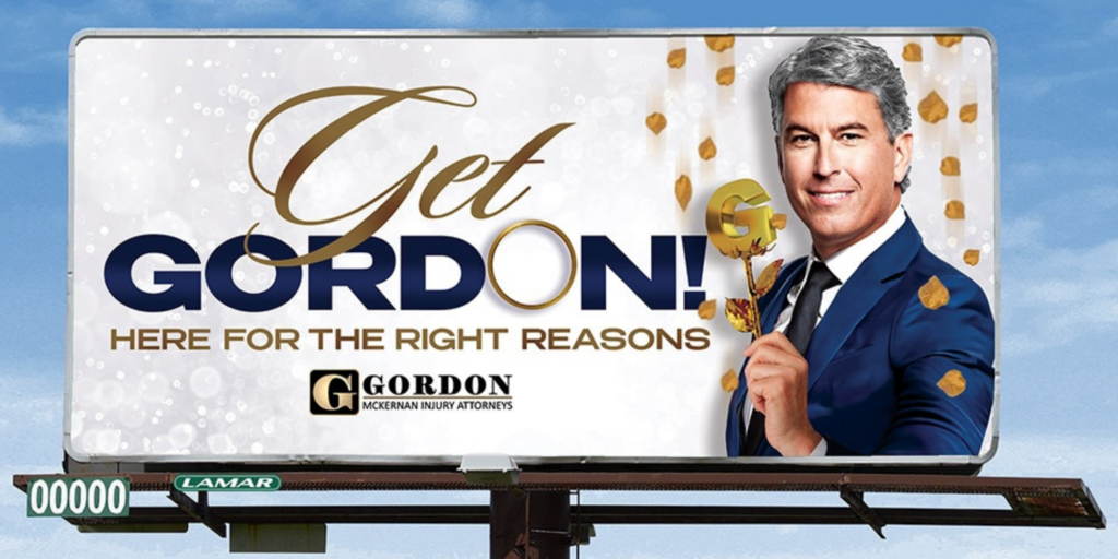 Gordon McKernan on a billboard as The Golden Bachelor